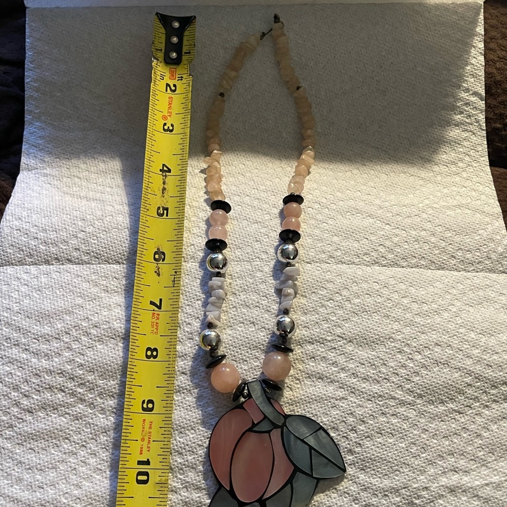 Elegant Pink and Silver Necklace-vintage Lee Sands